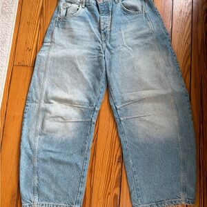 We The Free Light Good Luck Mid Rise Barrel Jean